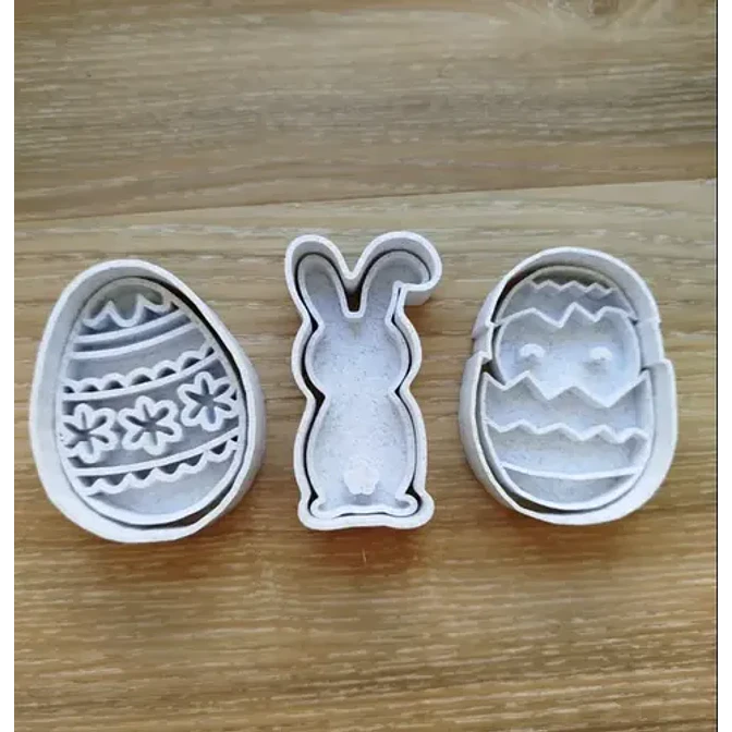 Cortadores De Galletas - Conejo Y Huevos (pack 3 Un) 2