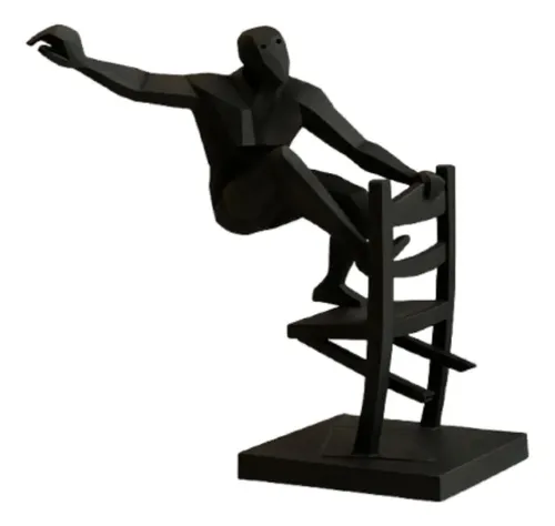 Escultura- Hombre Abstracto En La Silla