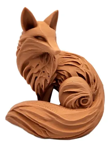 Escultura - Zorro Estilo Tallado