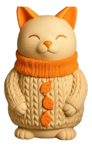 Escultura- Gato Suéter Acogedor De Living