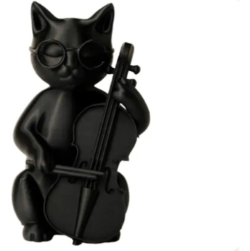Escultura Gato Músico