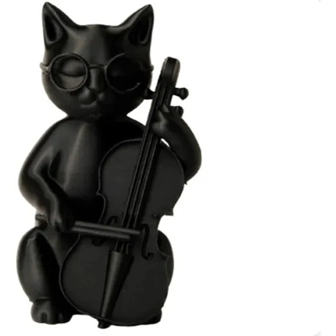 Escultura Gato Músico 1