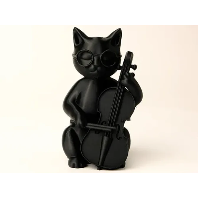 Escultura Gato Músico 2
