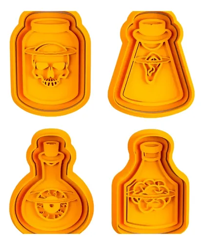 Cortadores De Galletas - Botellas De Pociones (pack 4 Un)