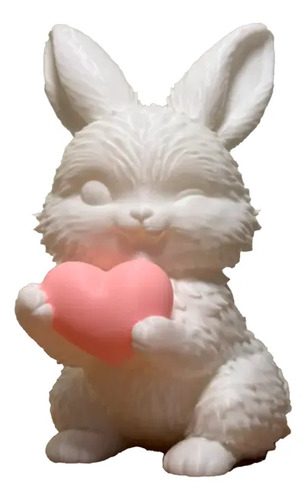 Escultura De Conejo De Pascua Con Corazón