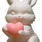 Escultura De Conejo De Pascua Con Corazón - Miniatura 1