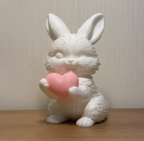 Escultura De Conejo De Pascua Con Corazón - Foto 2