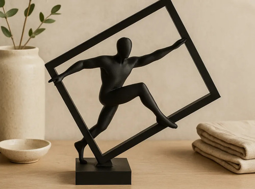 Escultura- Atleta Abstracto En Cubo - Foto 2