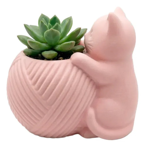 Macetero Redondo - Figura Gato