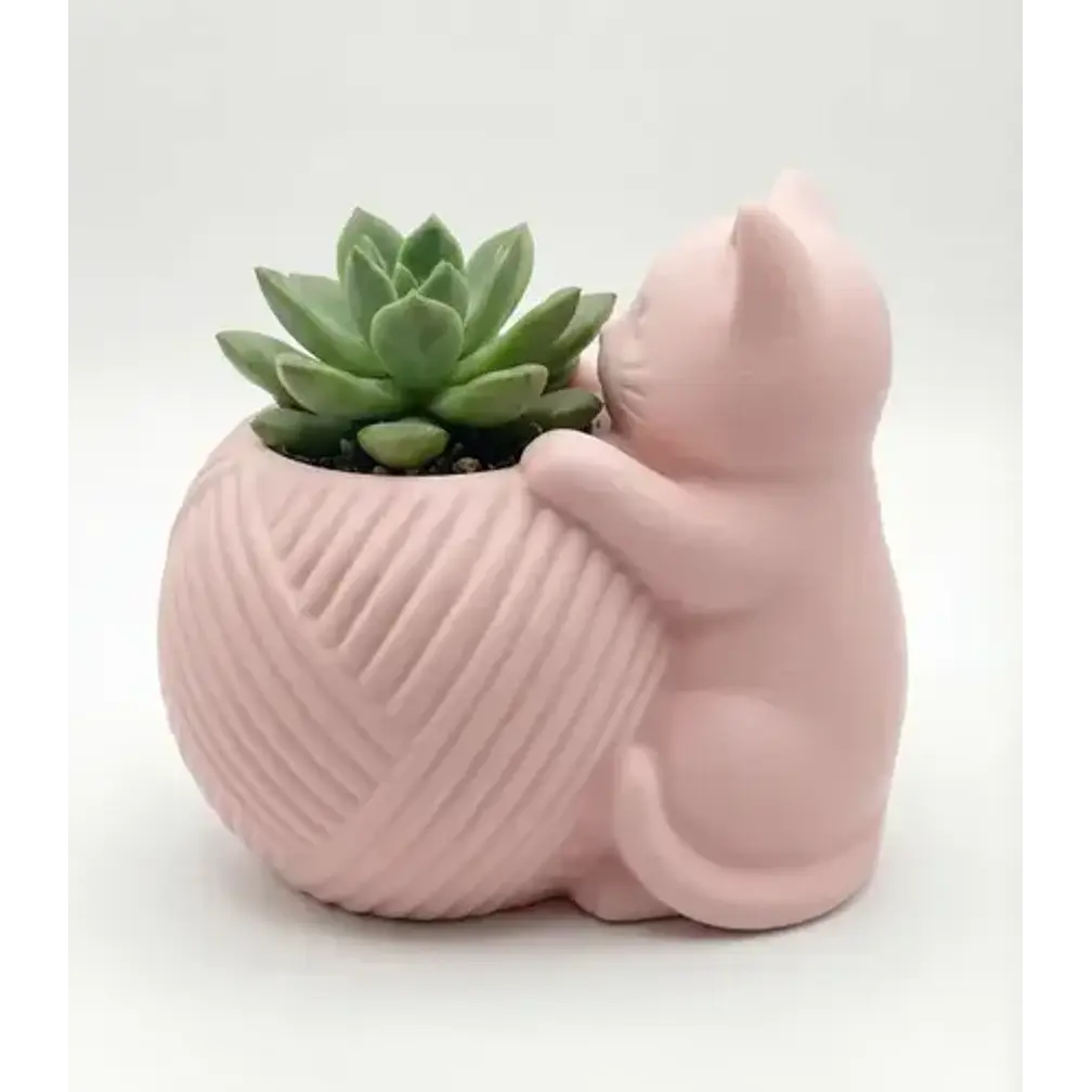 Macetero Redondo - Figura Gato 2