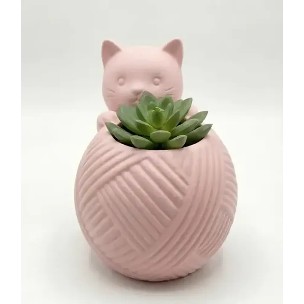 Macetero Redondo - Figura Gato 3