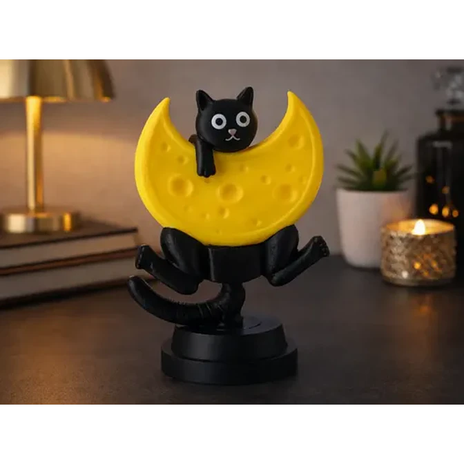 Escultura- Gato Luna De Queso 2