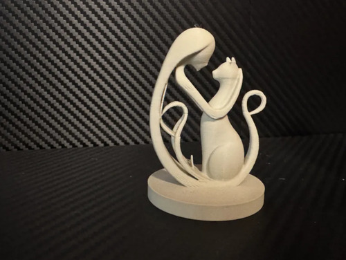 Escultura Minimalista- Mujer Y Gato - Foto 2
