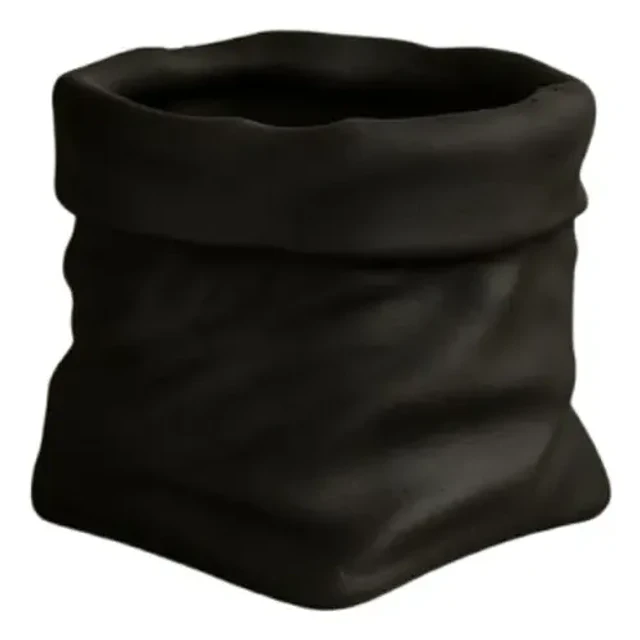 Maceta Forma De Bolsa Negra