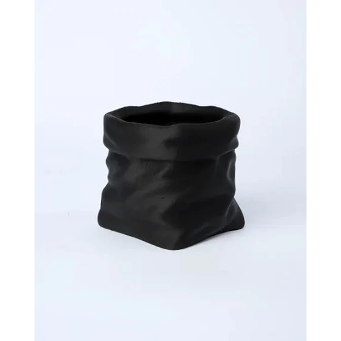 Maceta Forma De Bolsa Negra 2