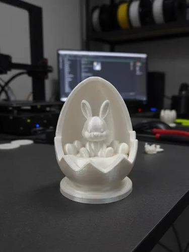 Figura Decorativa De Conejo De Pascua En Huevo