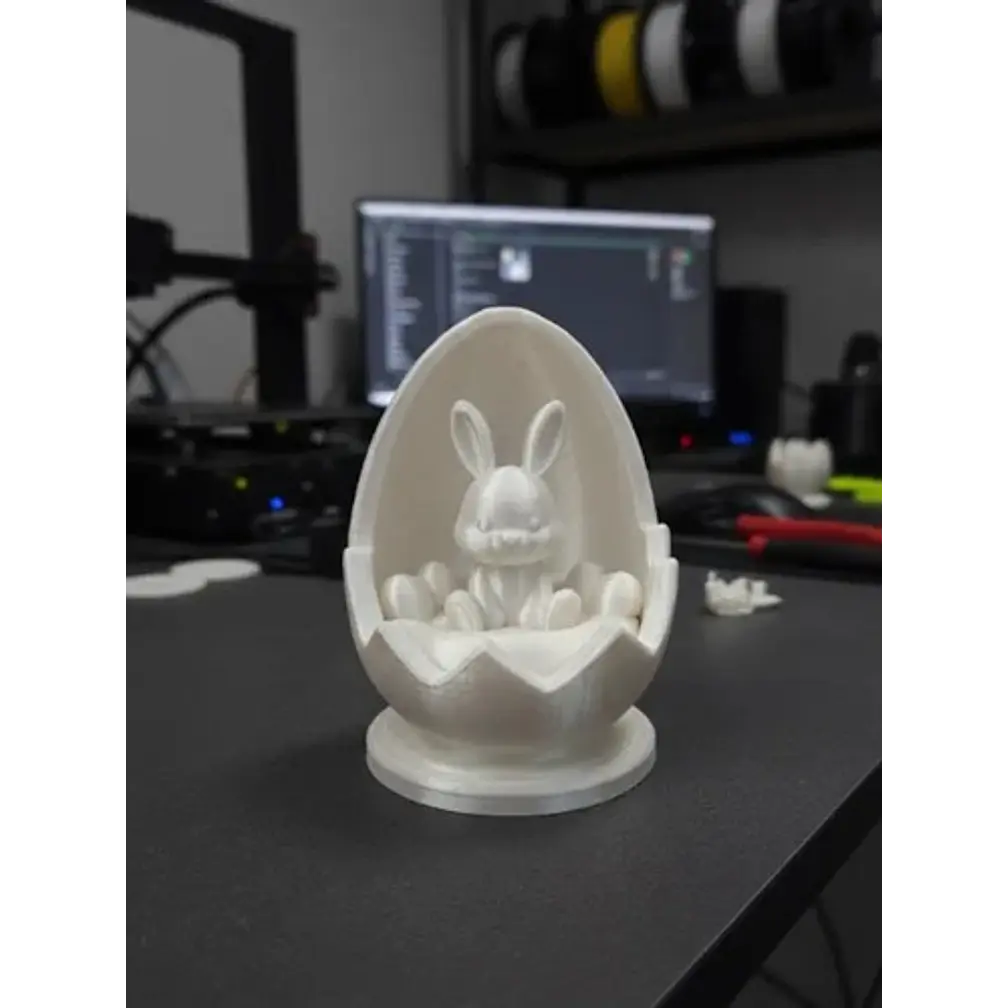Figura Decorativa De Conejo De Pascua En Huevo 1
