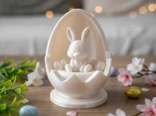 Figura Decorativa De Conejo De Pascua En Huevo - Foto 2