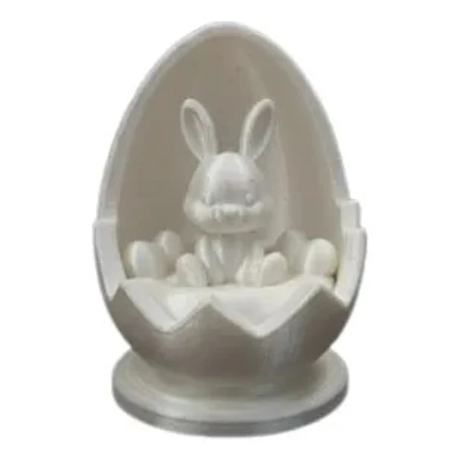 Figura Decorativa De Conejo De Pascua En Huevo 3