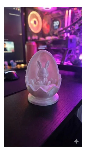 Figura Decorativa De Conejo De Pascua En Huevo - Foto 4