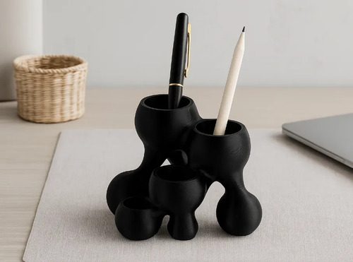 Portalápices Minimalista Negro De Escritorio - Foto 3