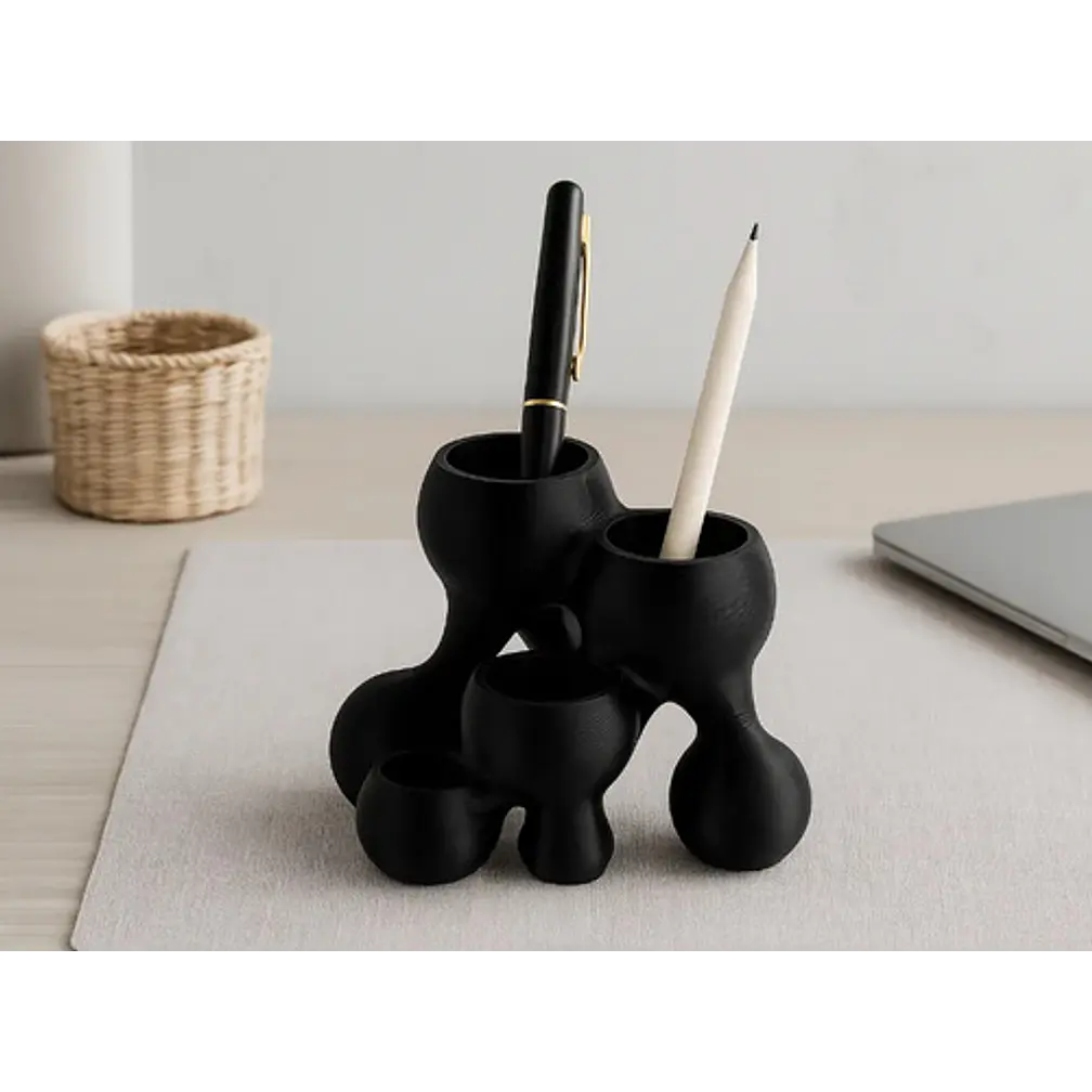 Portalápices Minimalista Negro De Escritorio 3