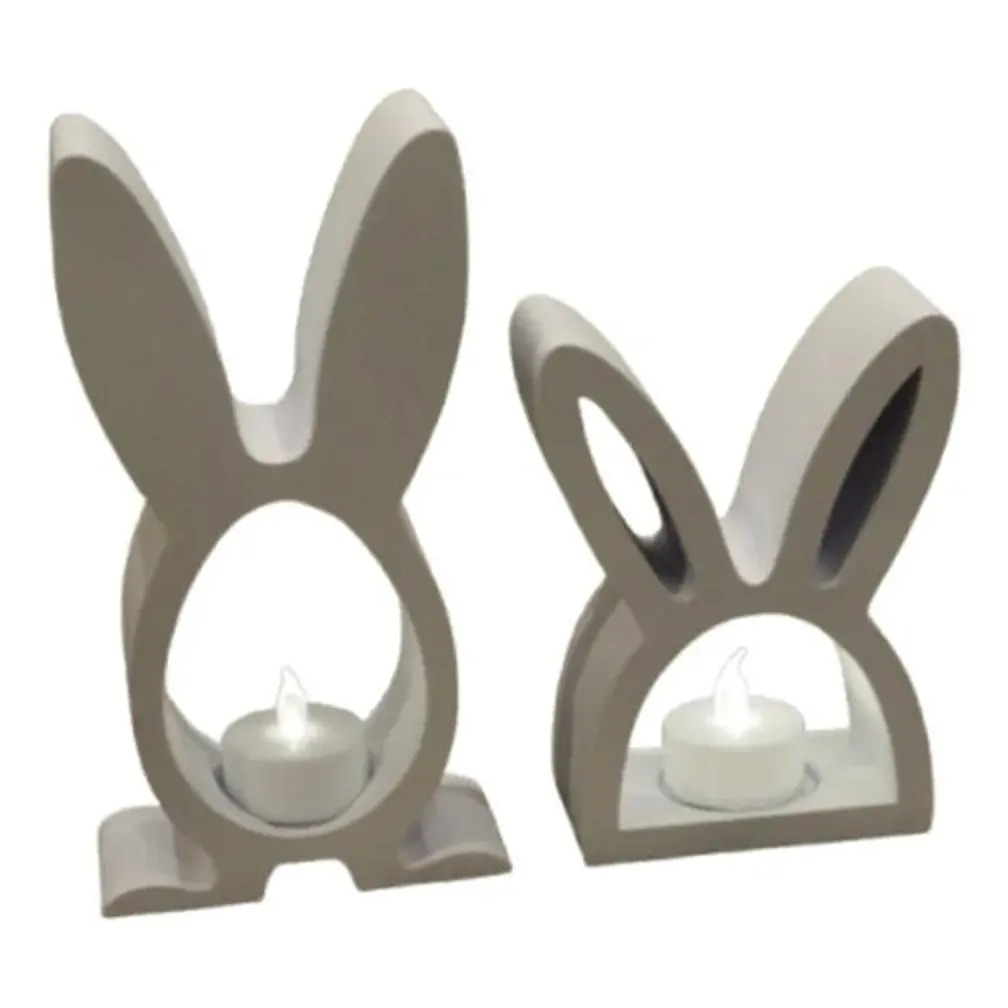 Pack De 2 Portavelas Led- Conejo De Pascua 1