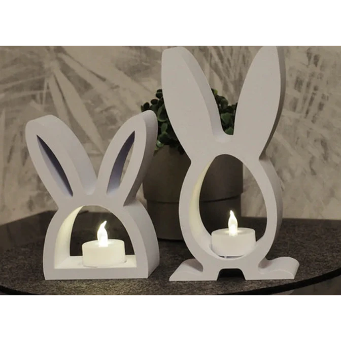 Pack De 2 Portavelas Led- Conejo De Pascua 2