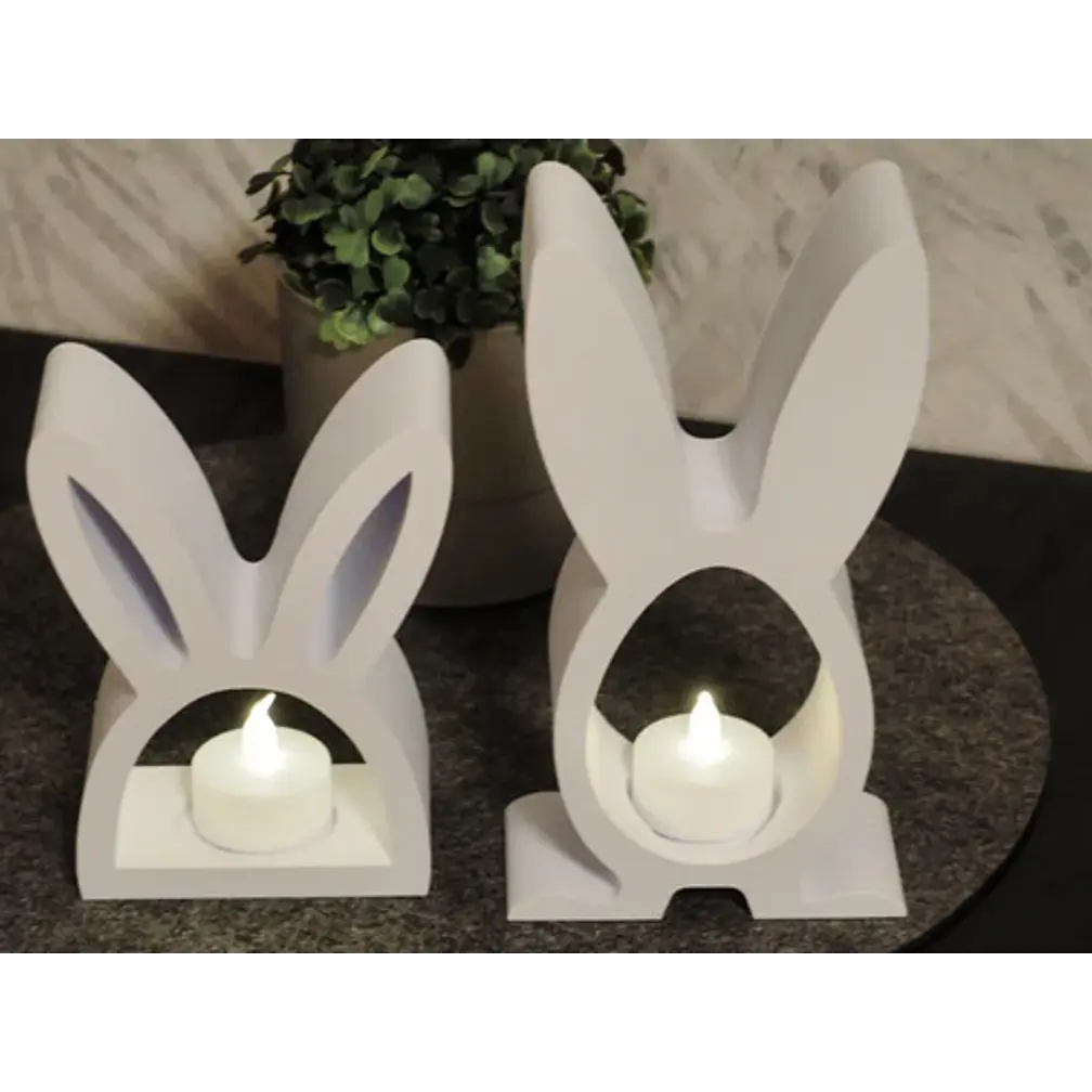 Pack De 2 Portavelas Led- Conejo De Pascua 3