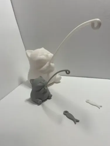 Mini Escultura- Gatito Pescando - Foto 2