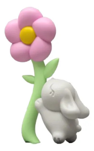 Figura Decorativo De Conejito De Pascua Y Flores - Foto 3