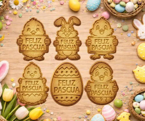 Cortadores De Galletas - Feliz Pascua (pack 6 Un) - Foto 4