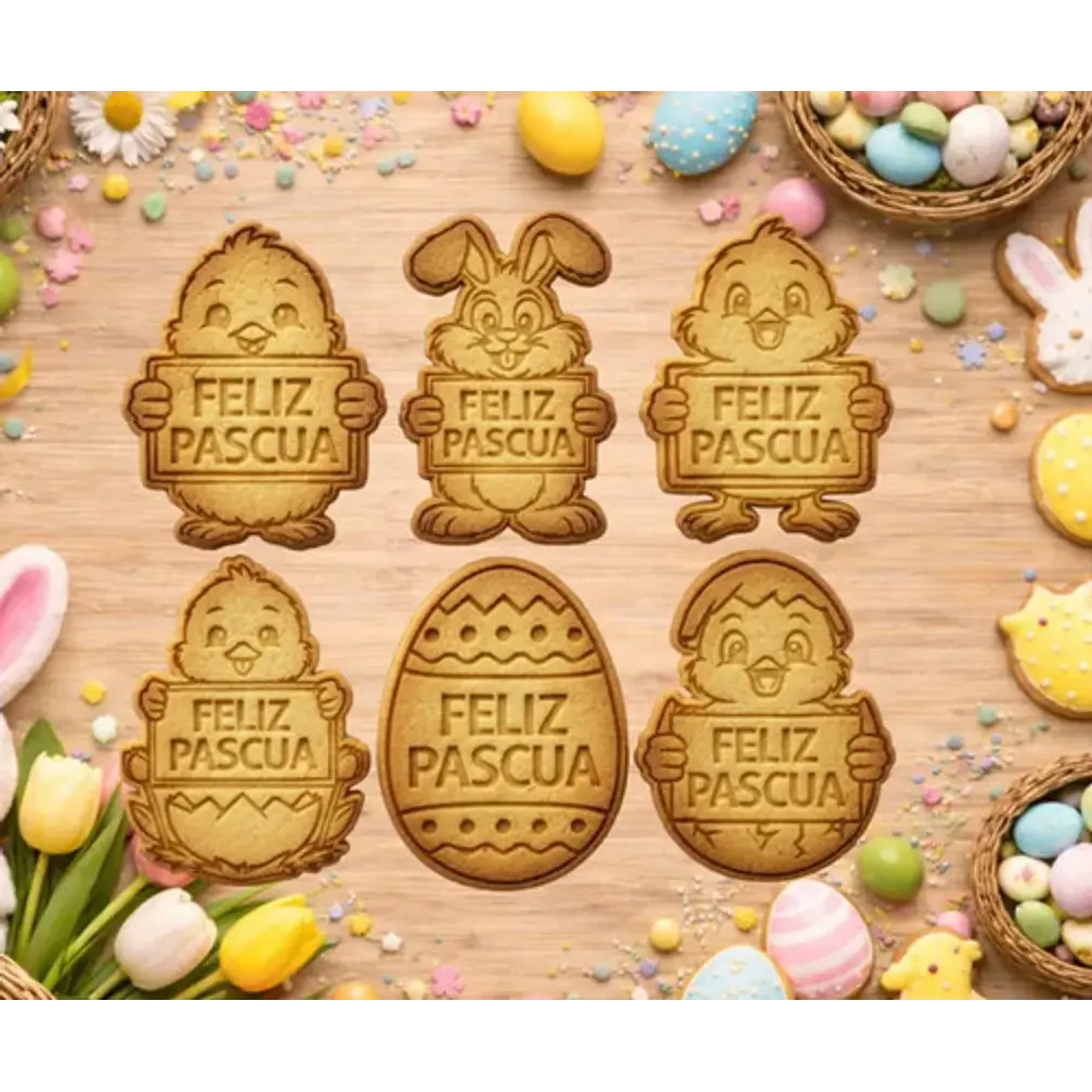 Cortadores De Galletas - Feliz Pascua (pack 6 Un) 4