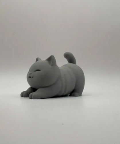 Mini Escultura Decorativa- Gato Estirándose - Foto 3