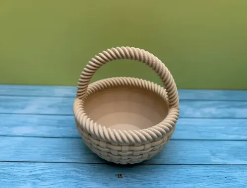 Cesta De Pascua Pequeña Tejida - Foto 2