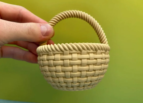 Cesta De Pascua Pequeña Tejida - Foto 4