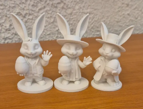 Figuras Conejitos Elegantes De Pascua - Foto 2