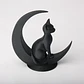 Escultura Gato Sentado En La Luna - Miniatura 1