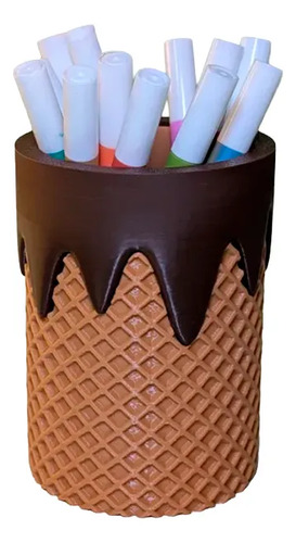 Organizador De Escritorio - Cono De Helado Chocolate