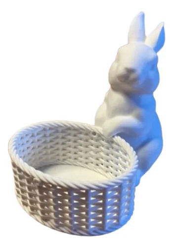Escultura- Conejo De Pascua Con Canasta