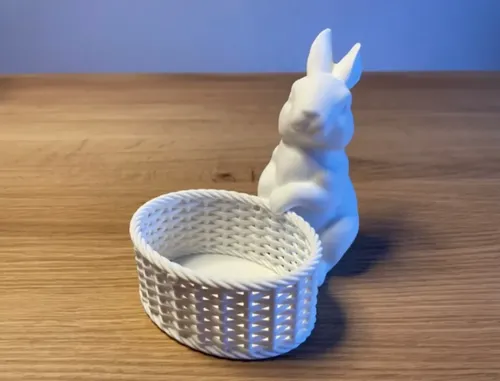 Escultura- Conejo De Pascua Con Canasta - Foto 3