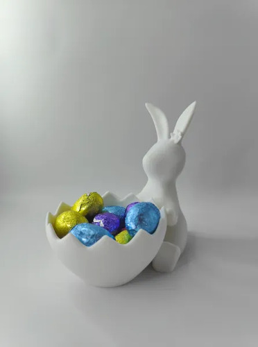 Figura Decorativa De Conejita De Pascua Con Cesta De Huevos - Foto 3