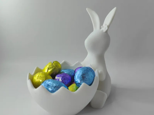 Figura Decorativa De Conejita De Pascua Con Cesta De Huevos - Foto 4