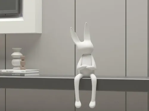 Figura Decorativa De Conejo De Pascua Sentado
