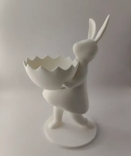 Figura Conejo De Pascua Con Tazón Para Huevos - Foto 2