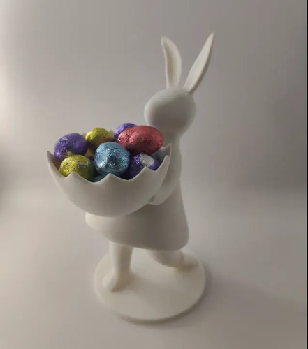 Figura Conejo De Pascua Con Tazón Para Huevos - Foto 3
