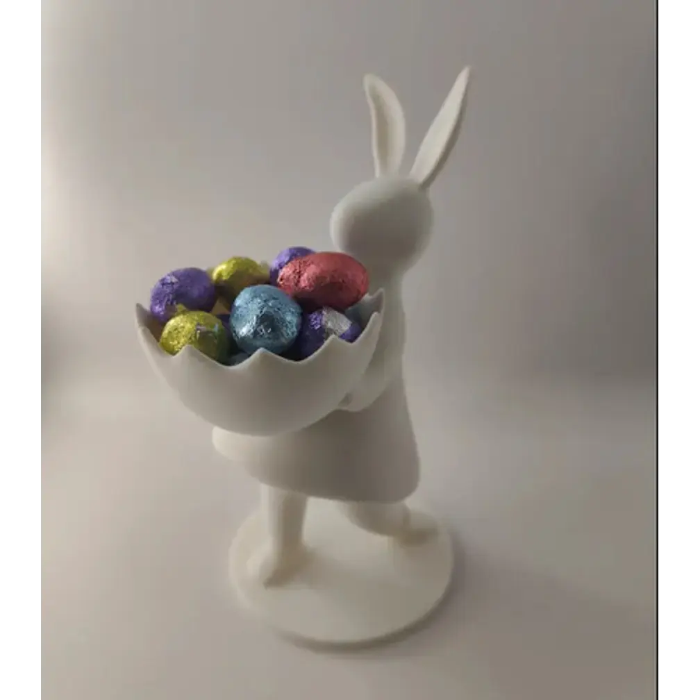 Figura Conejo De Pascua Con Tazón Para Huevos 3