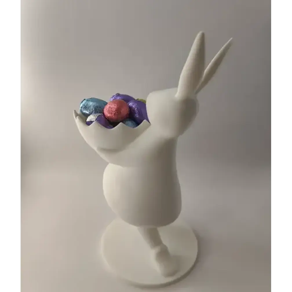 Figura Conejo De Pascua Con Tazón Para Huevos 4