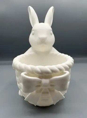 Figura Decorativa  Conejito De Pascua Con Cesta Con Lazo - Foto 2