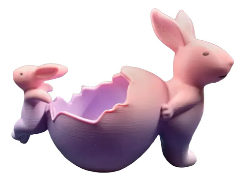 Figura Decorativa - Conejos De Pascua Con Huevo Roto